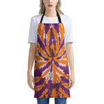 Purple And Orange Spider Tie Dye Print Apron