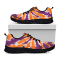 Purple And Orange Spider Tie Dye Print Black Running Shoes