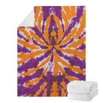 Purple And Orange Spider Tie Dye Print Blanket