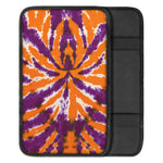 Purple And Orange Spider Tie Dye Print Car Center Console Cover