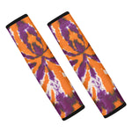 Purple And Orange Spider Tie Dye Print Car Seat Belt Covers