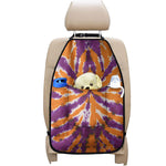 Purple And Orange Spider Tie Dye Print Car Seat Organizers