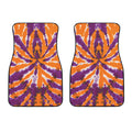 Purple And Orange Spider Tie Dye Print Front Car Floor Mats