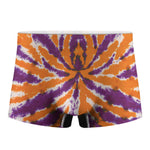 Purple And Orange Spider Tie Dye Print Men's Boxer Briefs