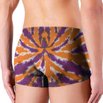 Purple And Orange Spider Tie Dye Print Men's Boxer Briefs