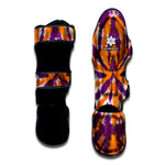 Purple And Orange Spider Tie Dye Print Muay Thai Shin Guard