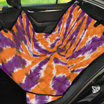 Purple And Orange Spider Tie Dye Print Pet Car Back Seat Cover