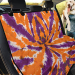 Purple And Orange Spider Tie Dye Print Pet Car Back Seat Cover