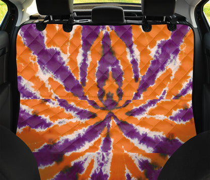 Purple And Orange Spider Tie Dye Print Pet Car Back Seat Cover
