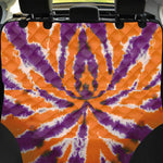 Purple And Orange Spider Tie Dye Print Pet Car Back Seat Cover