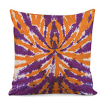 Purple And Orange Spider Tie Dye Print Pillow Cover
