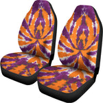 Purple And Orange Spider Tie Dye Print Universal Fit Car Seat Covers