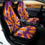 Purple And Orange Spider Tie Dye Print Universal Fit Car Seat Covers