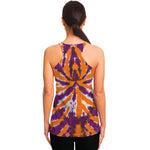Purple And Orange Spider Tie Dye Print Women's Racerback Tank Top
