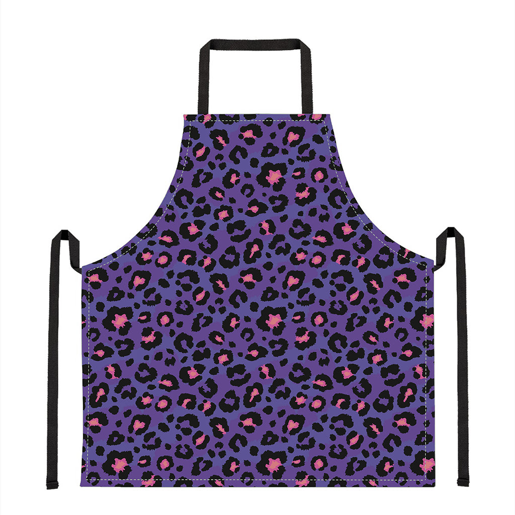 Purple And Pink Leopard Print Apron