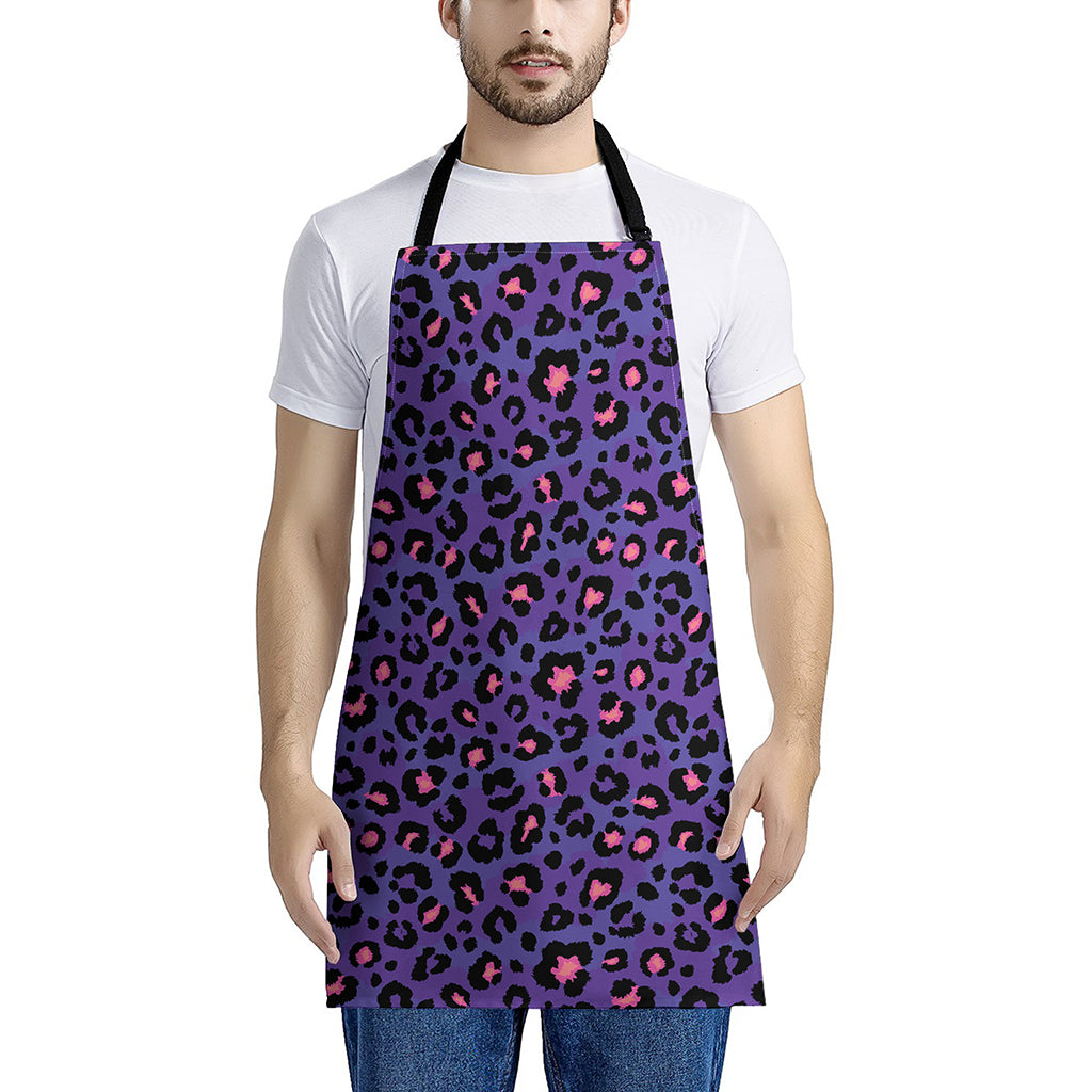 Purple And Pink Leopard Print Apron