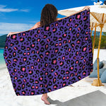 Purple And Pink Leopard Print Beach Sarong Wrap