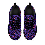 Purple And Pink Leopard Print Black Sneakers