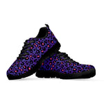 Purple And Pink Leopard Print Black Sneakers