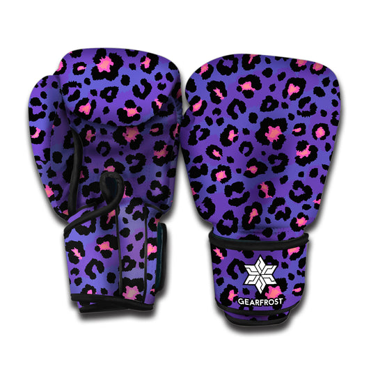 Purple And Pink Leopard Print Boxing Gloves