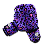 Purple And Pink Leopard Print Boxing Gloves