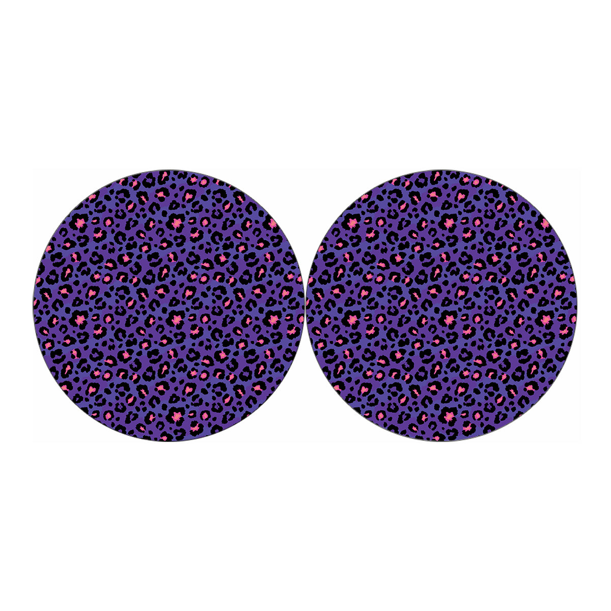 Purple And Pink Leopard Print Car Coasters