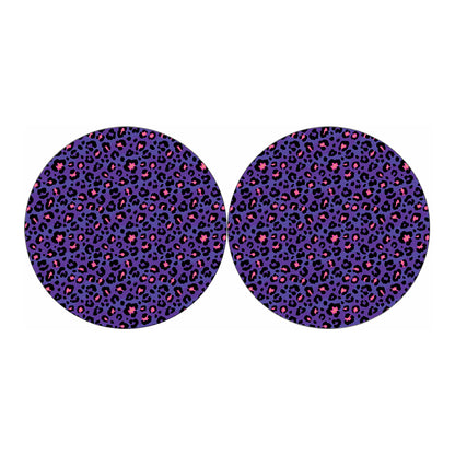 Purple And Pink Leopard Print Car Coasters