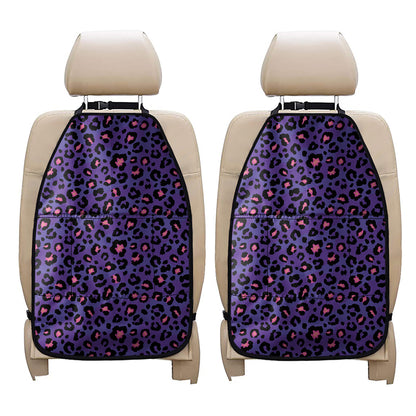 Purple And Pink Leopard Print Car Seat Organizers
