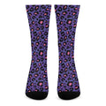 Purple And Pink Leopard Print Crew Socks
