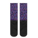 Purple And Pink Leopard Print Crew Socks