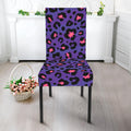 Purple And Pink Leopard Print Dining Chair Slipcover