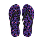 Purple And Pink Leopard Print Flip Flops