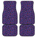 Purple And Pink Leopard Print Front and Back Car Floor Mats