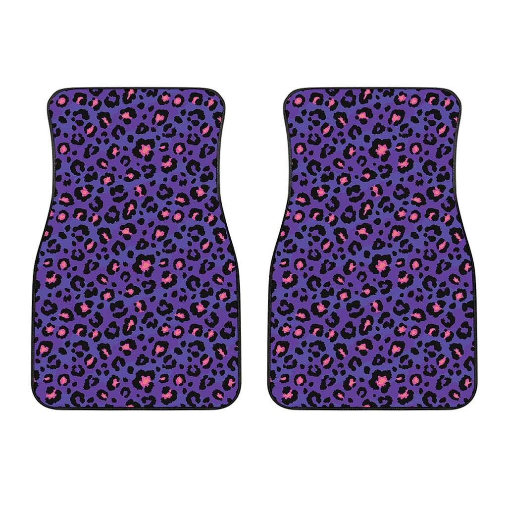 Purple And Pink Leopard Print Front Car Floor Mats