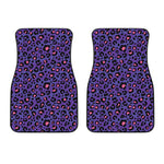 Purple And Pink Leopard Print Front Car Floor Mats