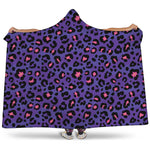 Purple And Pink Leopard Print Hooded Blanket