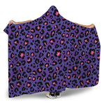 Purple And Pink Leopard Print Hooded Blanket