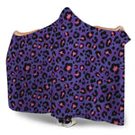 Purple And Pink Leopard Print Hooded Blanket