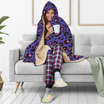 Purple And Pink Leopard Print Hooded Blanket