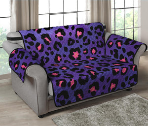 Purple And Pink Leopard Print Loveseat Protector