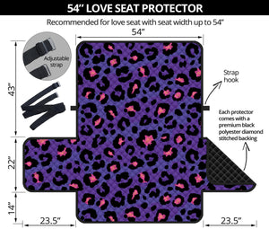 Purple And Pink Leopard Print Loveseat Protector