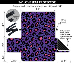 Purple And Pink Leopard Print Loveseat Protector