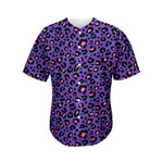 Purple And Pink Leopard Print Men's Baseball Jersey