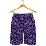 Purple And Pink Leopard Print Men's Shorts