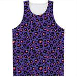 Purple And Pink Leopard Print Men's Tank Top