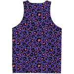 Purple And Pink Leopard Print Men's Tank Top