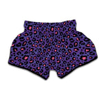 Purple And Pink Leopard Print Muay Thai Boxing Shorts