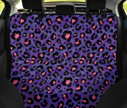 Purple And Pink Leopard Print Pet Car Back Seat Cover