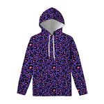 Purple And Pink Leopard Print Pullover Hoodie