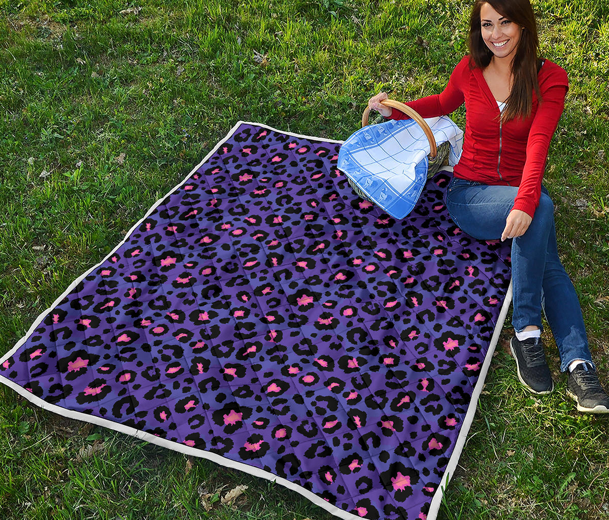 Purple And Pink Leopard Print Quilt